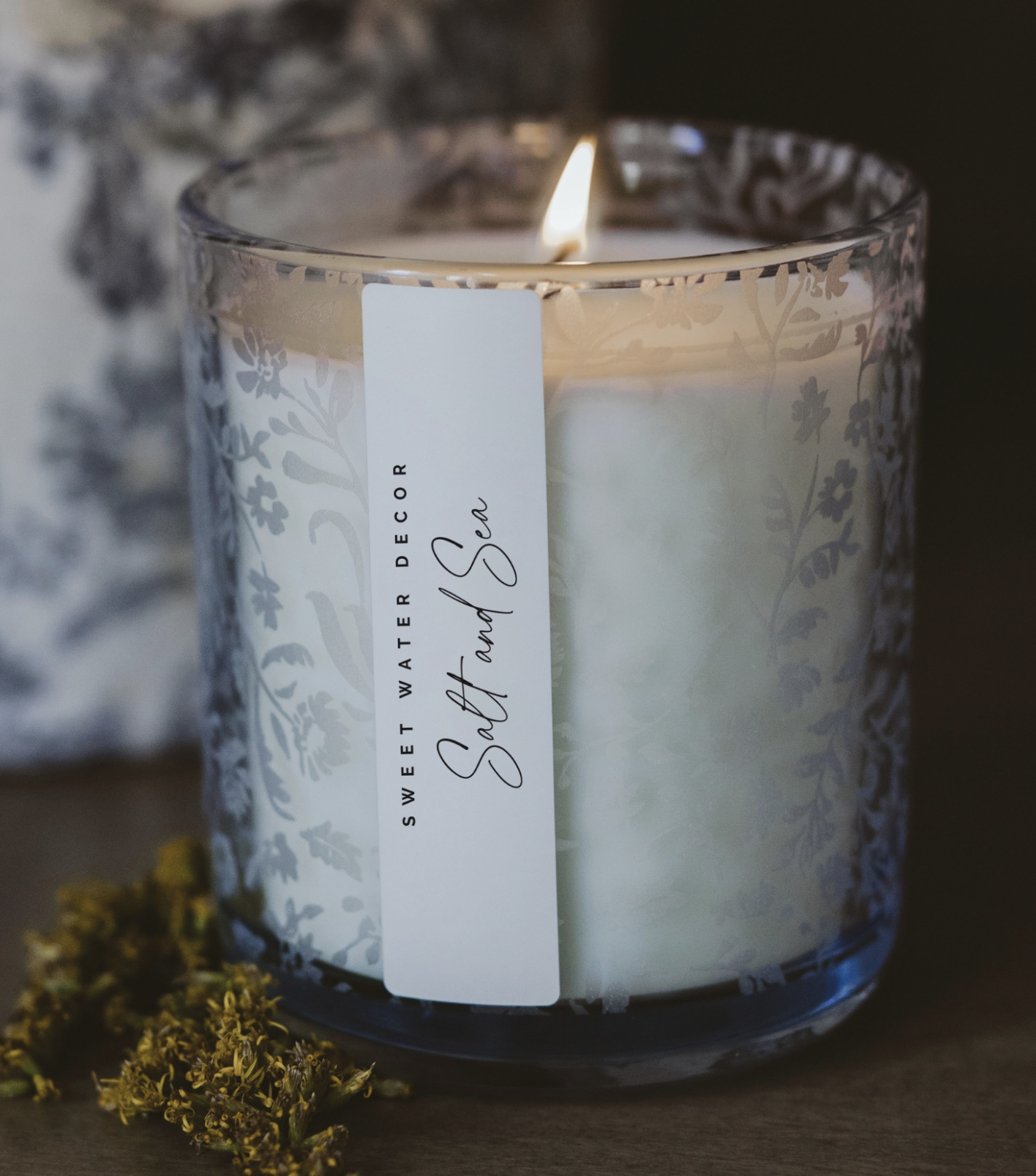 Salt and Sea Blue Tinted Jar Candle