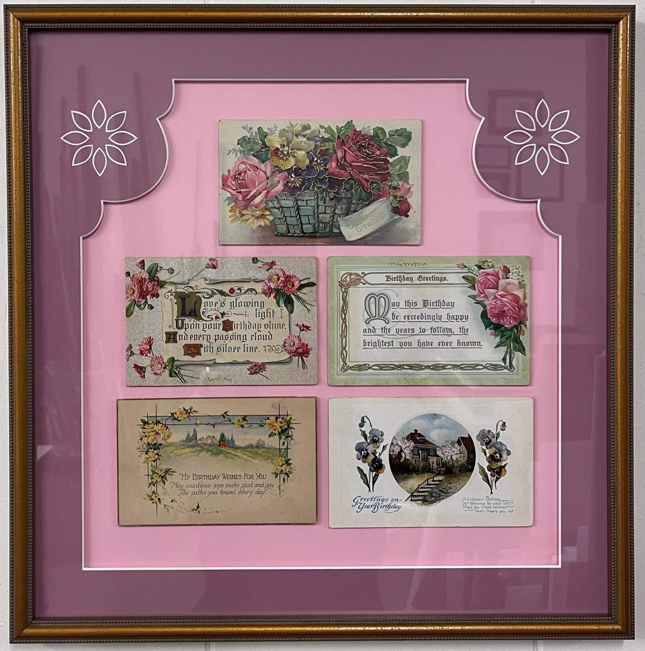 Custom mat design with flower cutouts