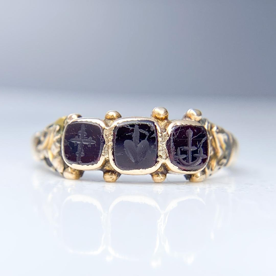 Georgian Faith Hope and Charity Ring