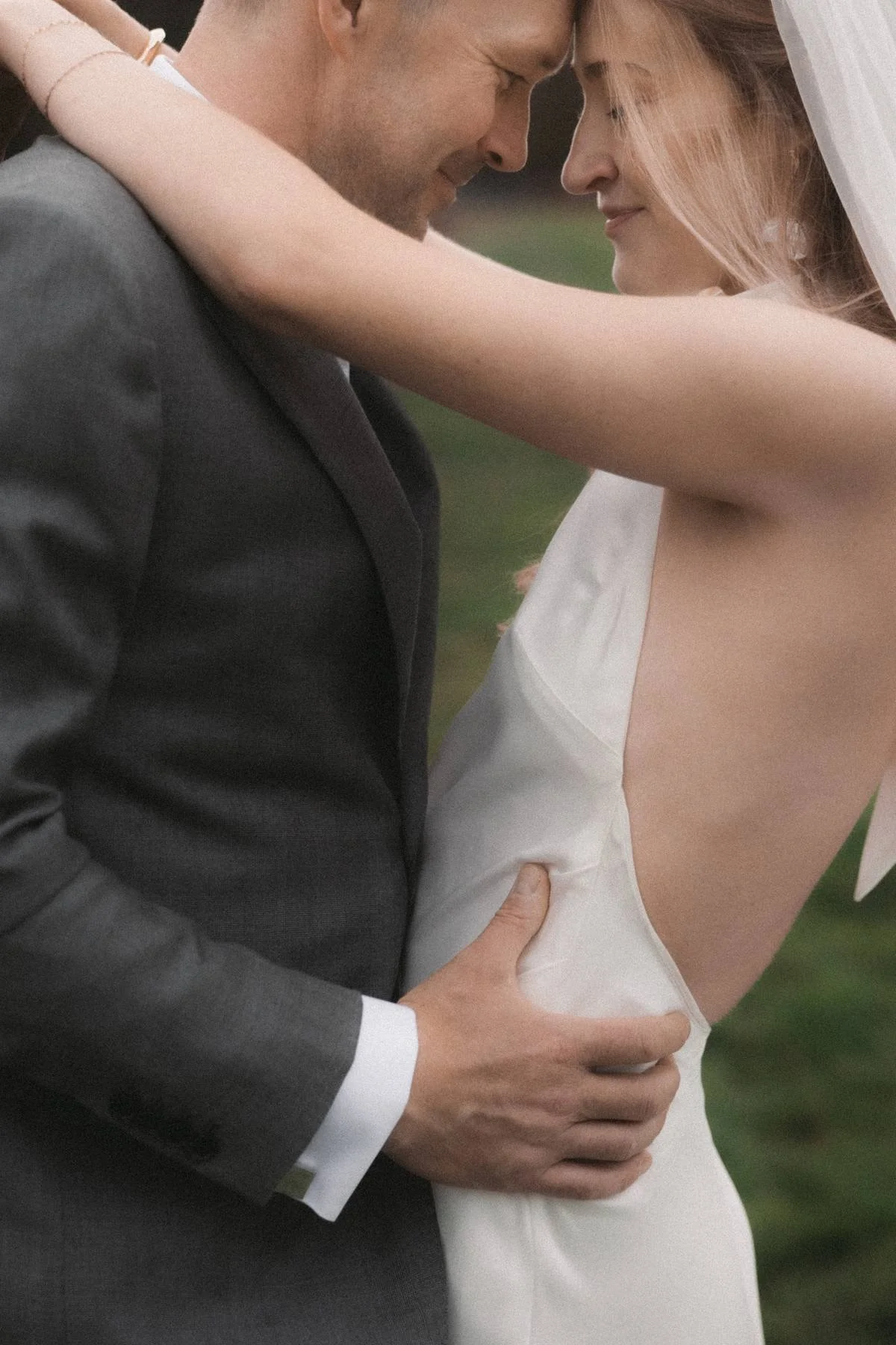 Intimate wedding moment, Vancouver Island