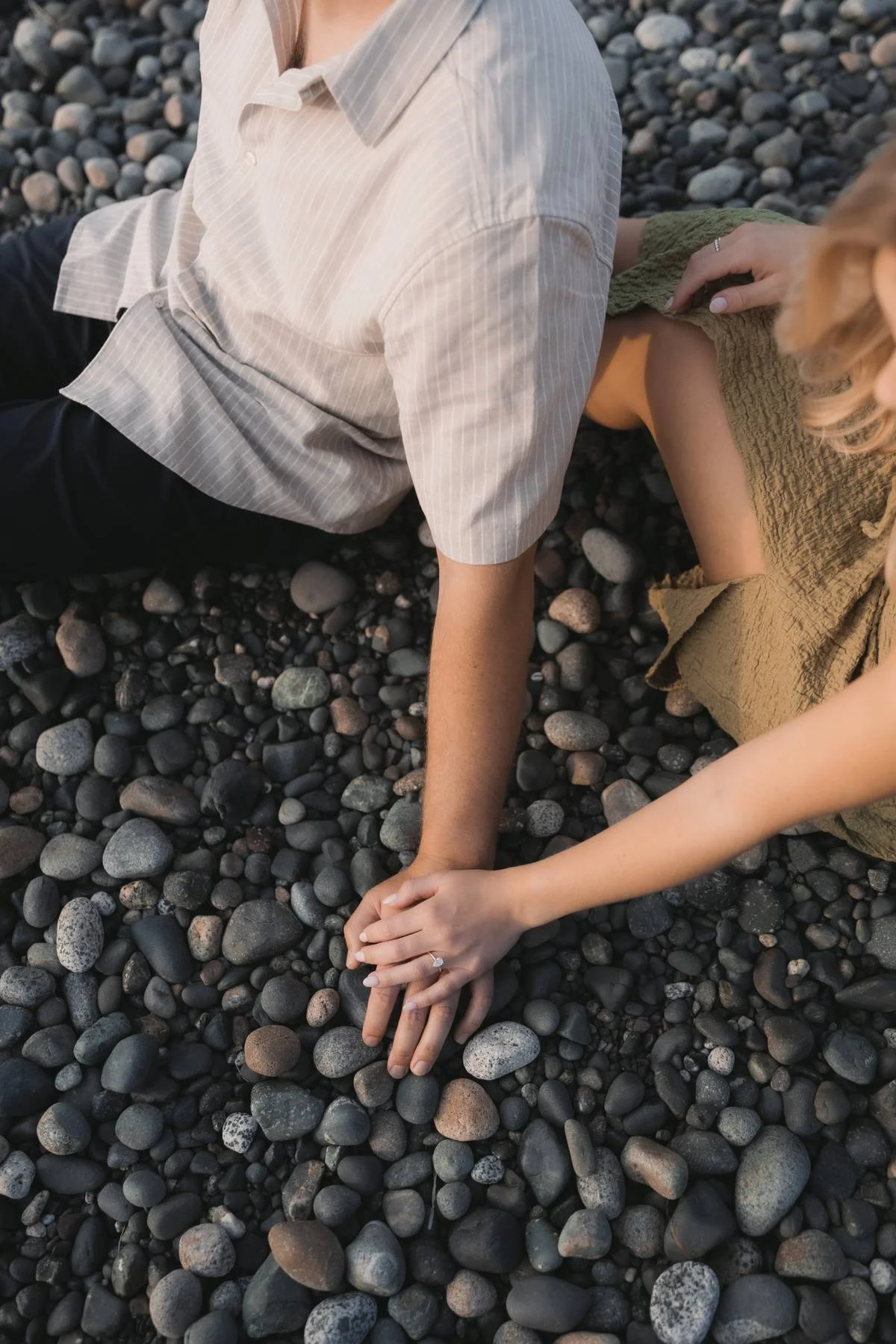 Engagement Ring Detail on Parksville Beach