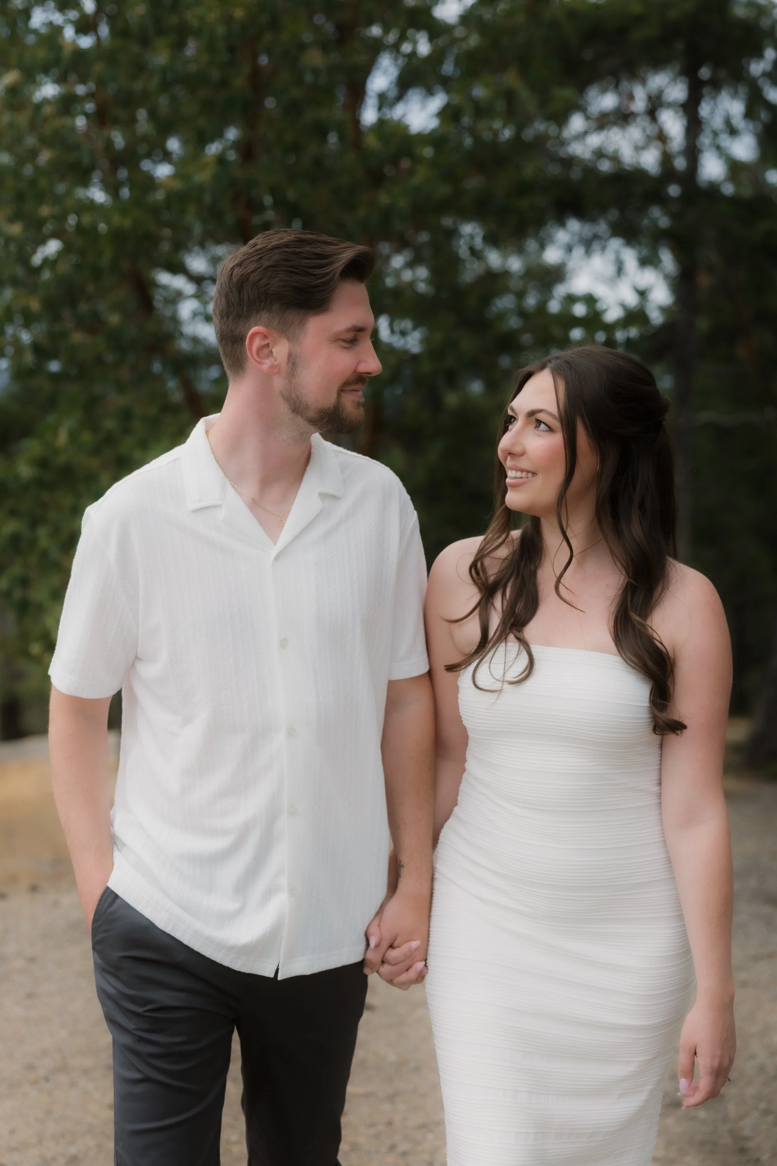 Mae and Martin during their Little Mountain engagement session in Parksville