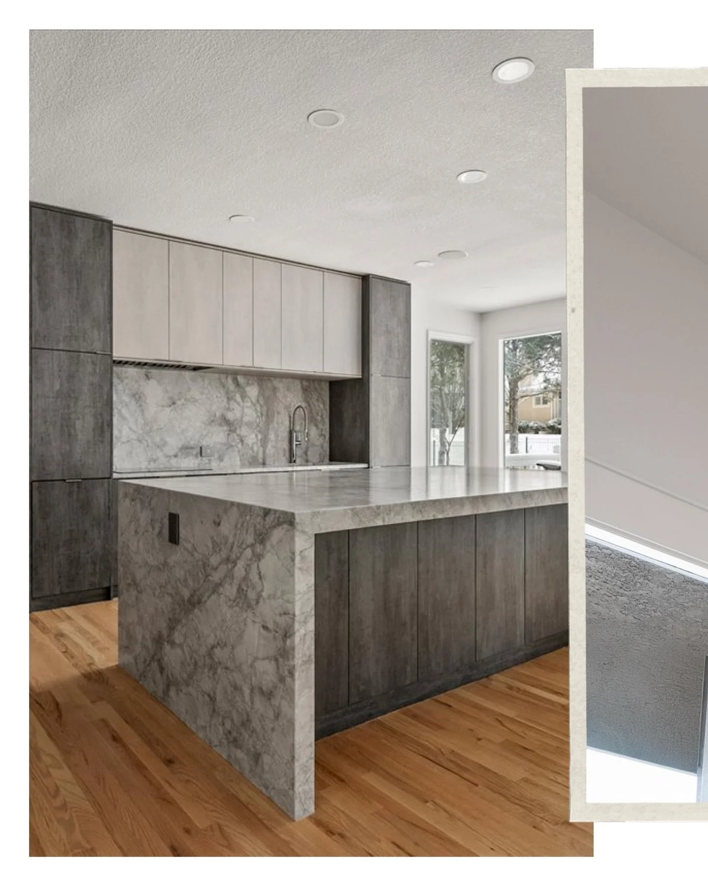 Monochrome magic ✨This kitchen is pure design perfection. #RenovatingKC #Bathroomremodel #kansascityremodel
