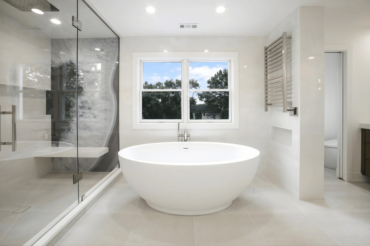Large Bathtub Window View Relaxation Luxury