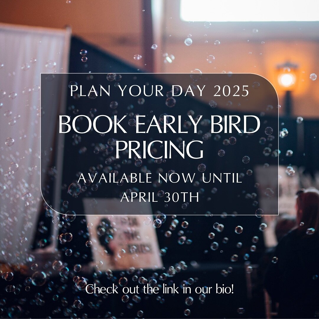 Hey Vendors📣📣

We are SO excited to announce The Plan Your Day 2025 Wedding Show is now open for Early Bird Registration!!🤩

From now until April 30th, get Early Bird Pricing at the 2024 rate for your booth at next year&rsquo;s show!

Go to the li