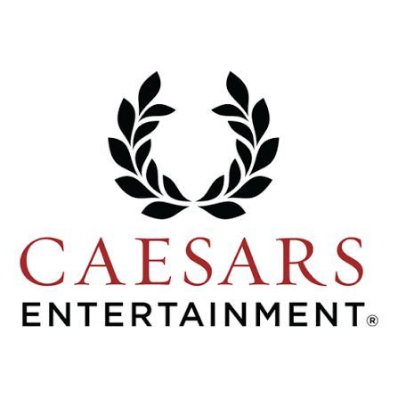 Caesars Entertainment logo with a laurel wreath and text.