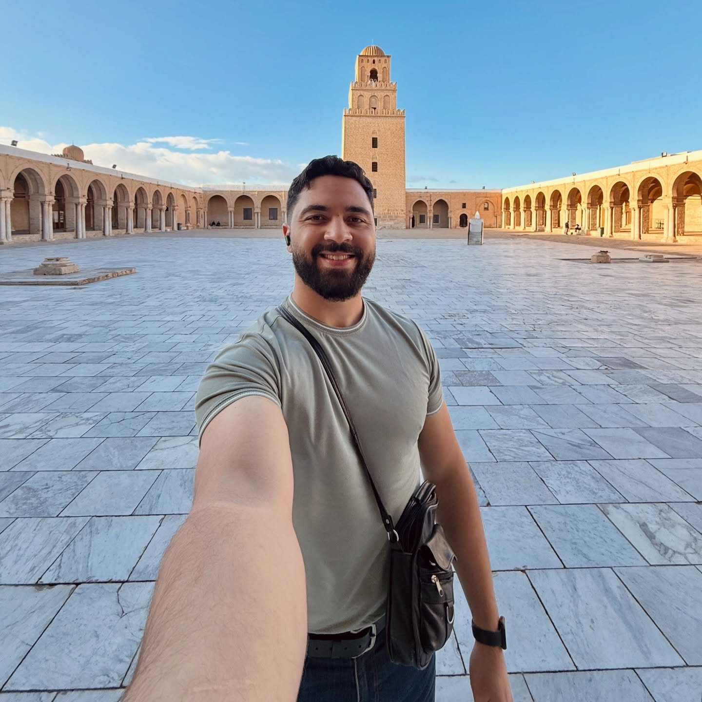 Standing in the heart of Islamic history at the Great Mosque of Oqba ibn Nafi in Kairouan one of the oldest and most important mosques in the Muslim world.

Founded in 670 AD, this sacred place is not just a mosque, but a symbol of faith, knowledge, 