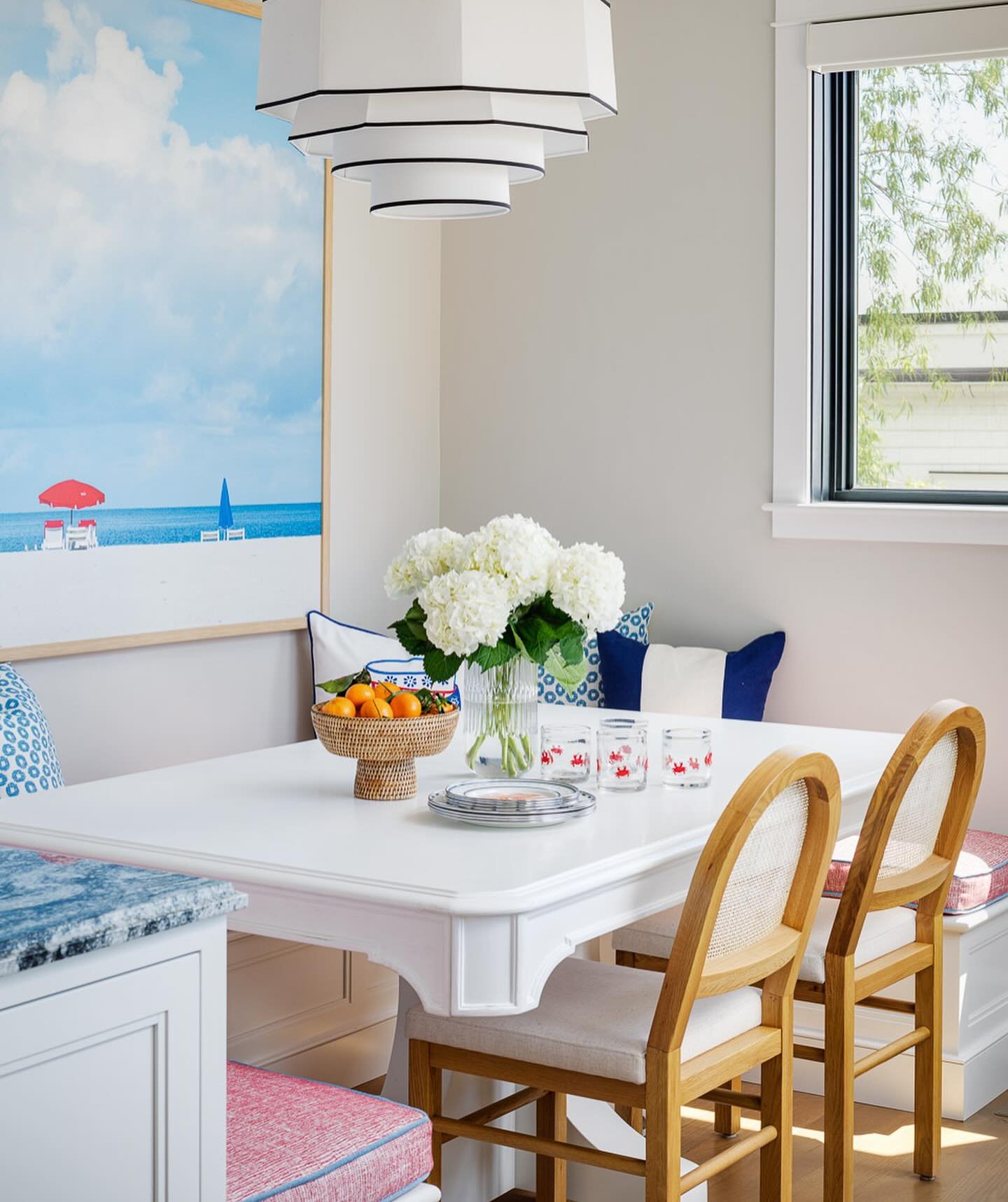 &ldquo;Every element of the interior was thought out to tell the story of a quintessential New England summer by the beach.&rdquo; ⁠
⁠
... and of course to maximize the stunning ocean view 🙌🏻 Exuding casual coastal style and personality-driven deta