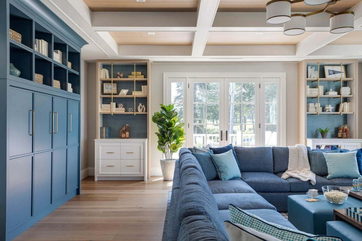 Movie nights, game days, time with friends, and overnight guests all come together in a family room that feels relaxed, comfortable, and easy to use. Thoughtfully designed as both a media room and flexible guest suite, this room was designed for what