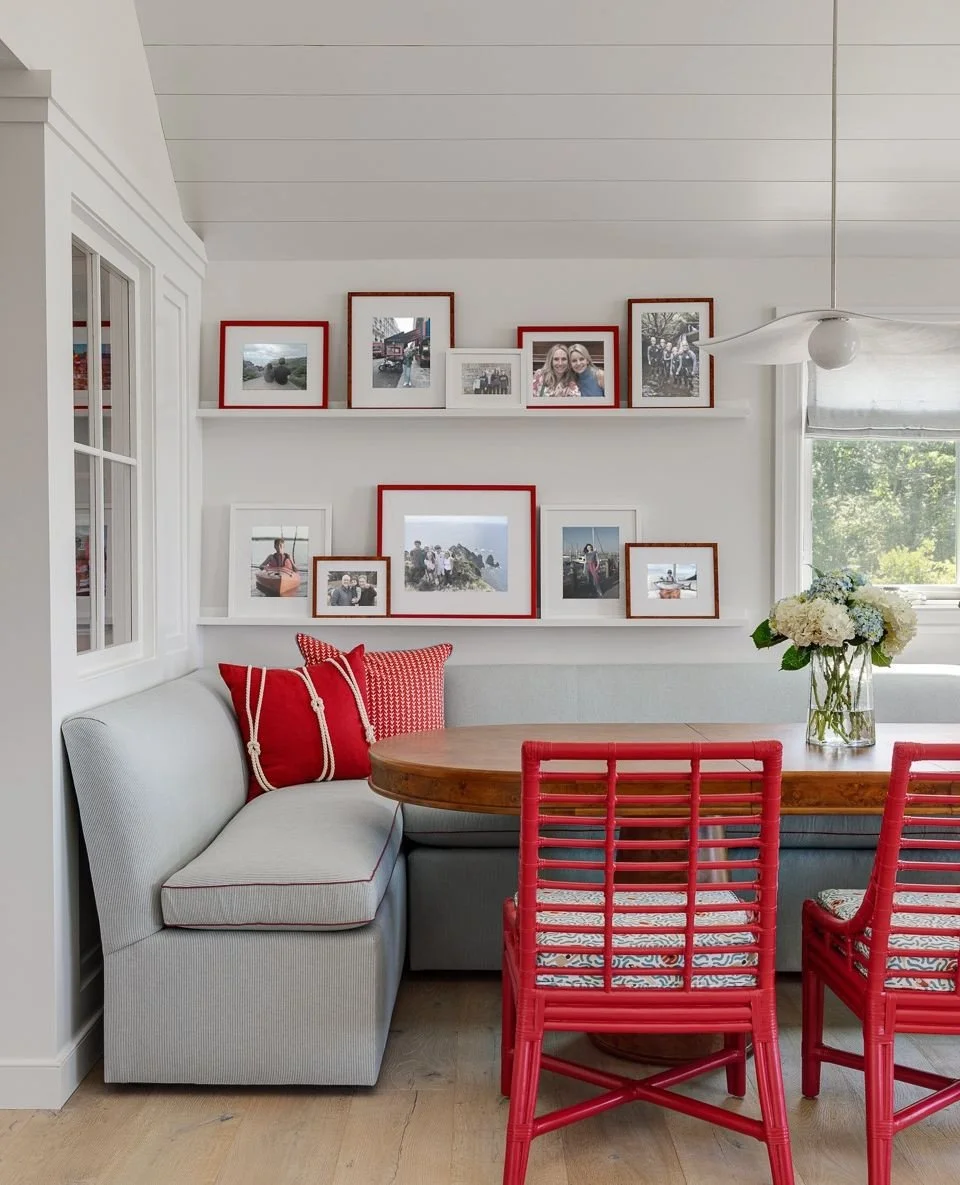 This built-in banquette gave us the best of both worlds: smarter space planning and a comfortable gathering spot with plenty of personality. For a family of six, it created a relaxed dining area that functions as an extension of the kitchen, with the