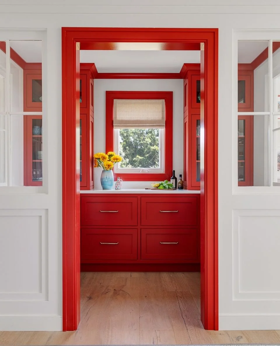 One of our favorite moments in this Block Island summer home is the pantry, because it tells so much of the story in one small space.⁠
⁠
When we reworked the main level, we wanted the pantry to feel connected rather than tucked away. Interior windows