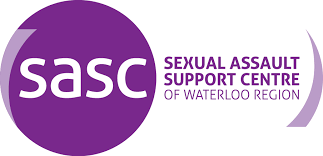 Logo of Sexual Assault Support Centre of Waterloo Region, featuring a purple circle with white text.