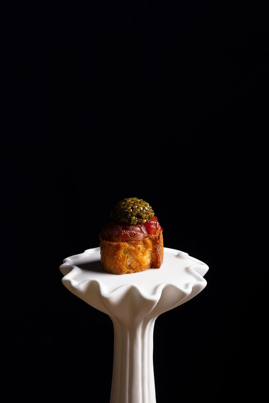 bluefin tuna toast, smoked heirloom tomato, kaluga caviar. available on our dinner menu.