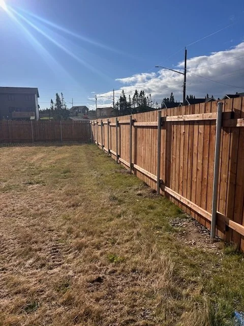 6ft high wood fence on steel posts