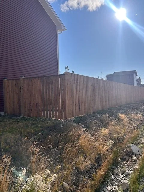 6ft high wood fence on steel posts