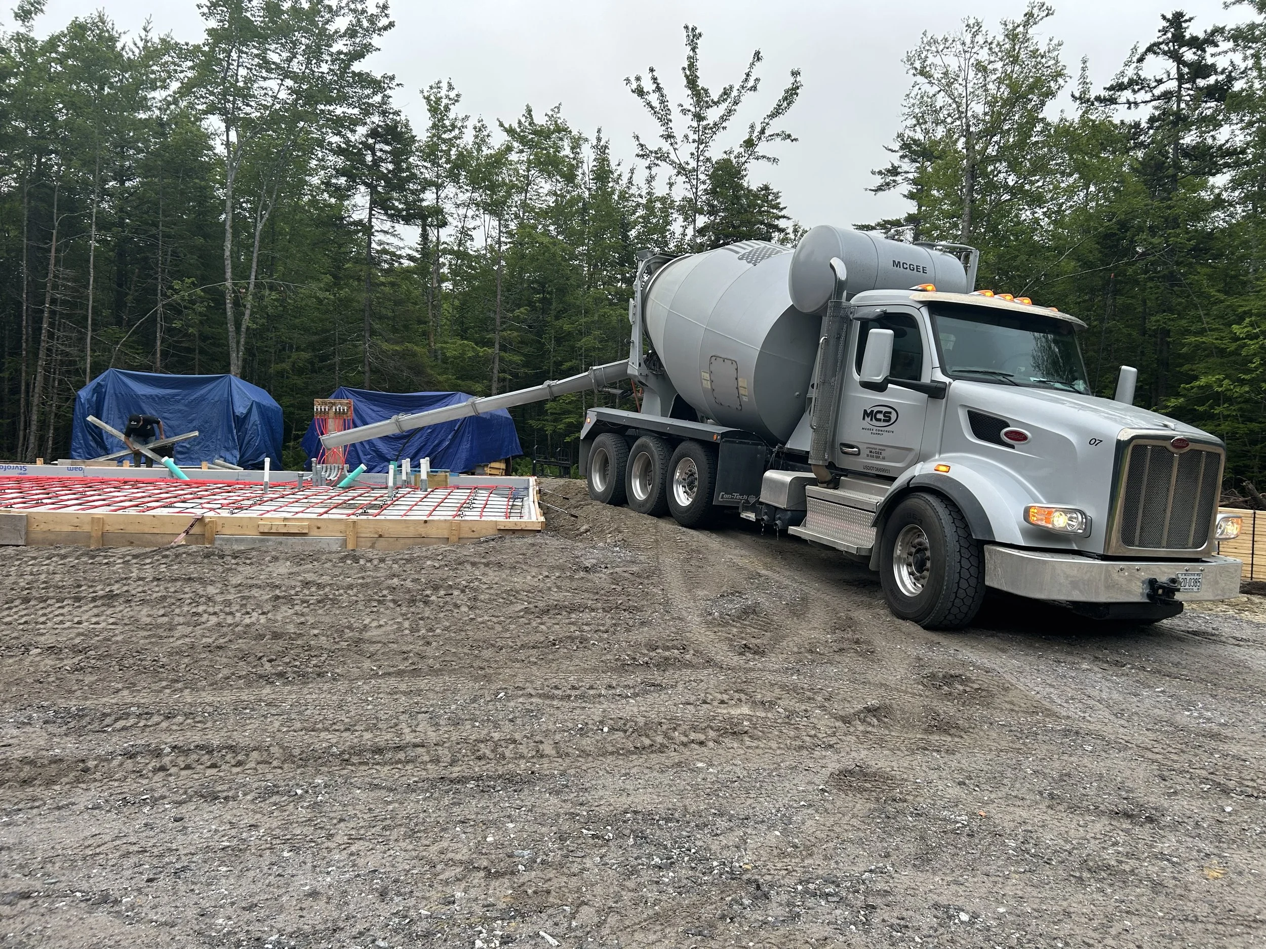 pouring concrete for slab in Durham Maine