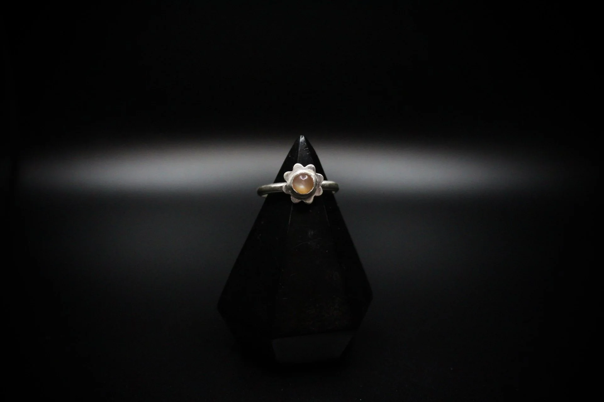 Peach Moonstone Flower Stacker