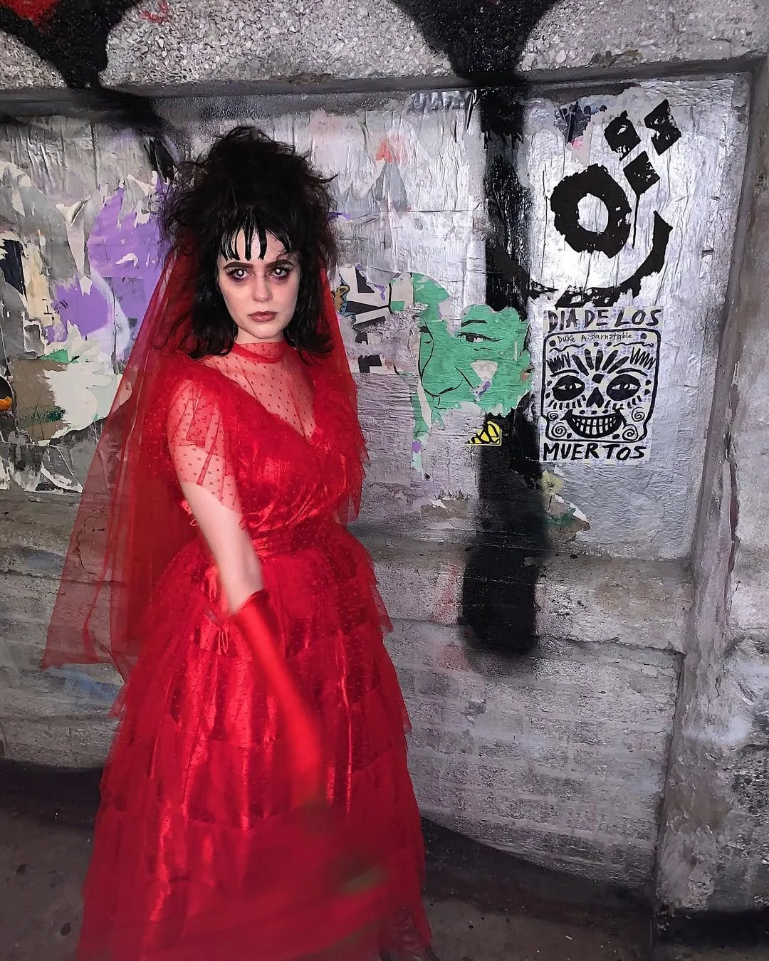 Lydia from Beetlejuice costume - dress and veil construction, hair styling and makeup