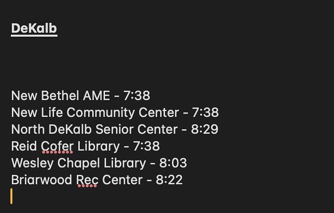 DeKalb polling place extensions. Please share