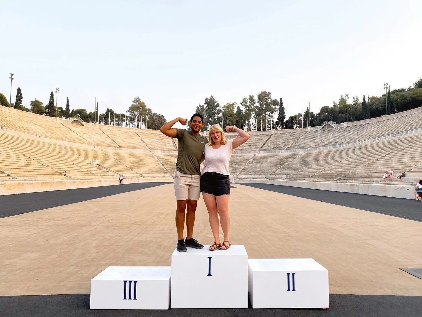 In honor of all the #ParisOlympics 🏅 excitement, a throwback to my husband @ajpimienta and me in Athens on our honeymoon! ✨ We didn&rsquo;t place, but we looked great!!😂👏🏻

 
&bull;⠀⠀⁠
&bull;⠀⠀⁠
&bull;⠀⠀⁠
&bull;⠀⠀⁠
&bull;⠀⠀⁠

#womennetworking #pr