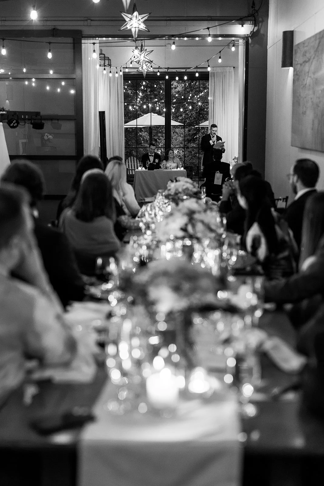 photo of table during a couple's reception for their wedding in Washington