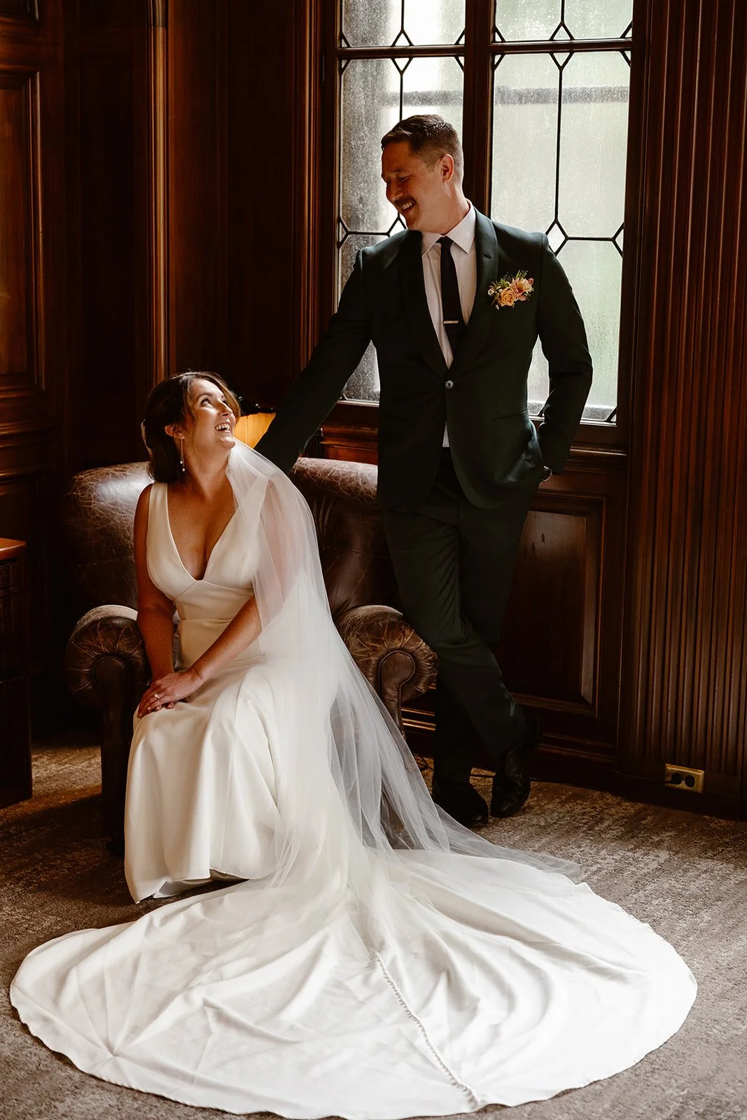 wedding couple getting ready for their wedding in washington