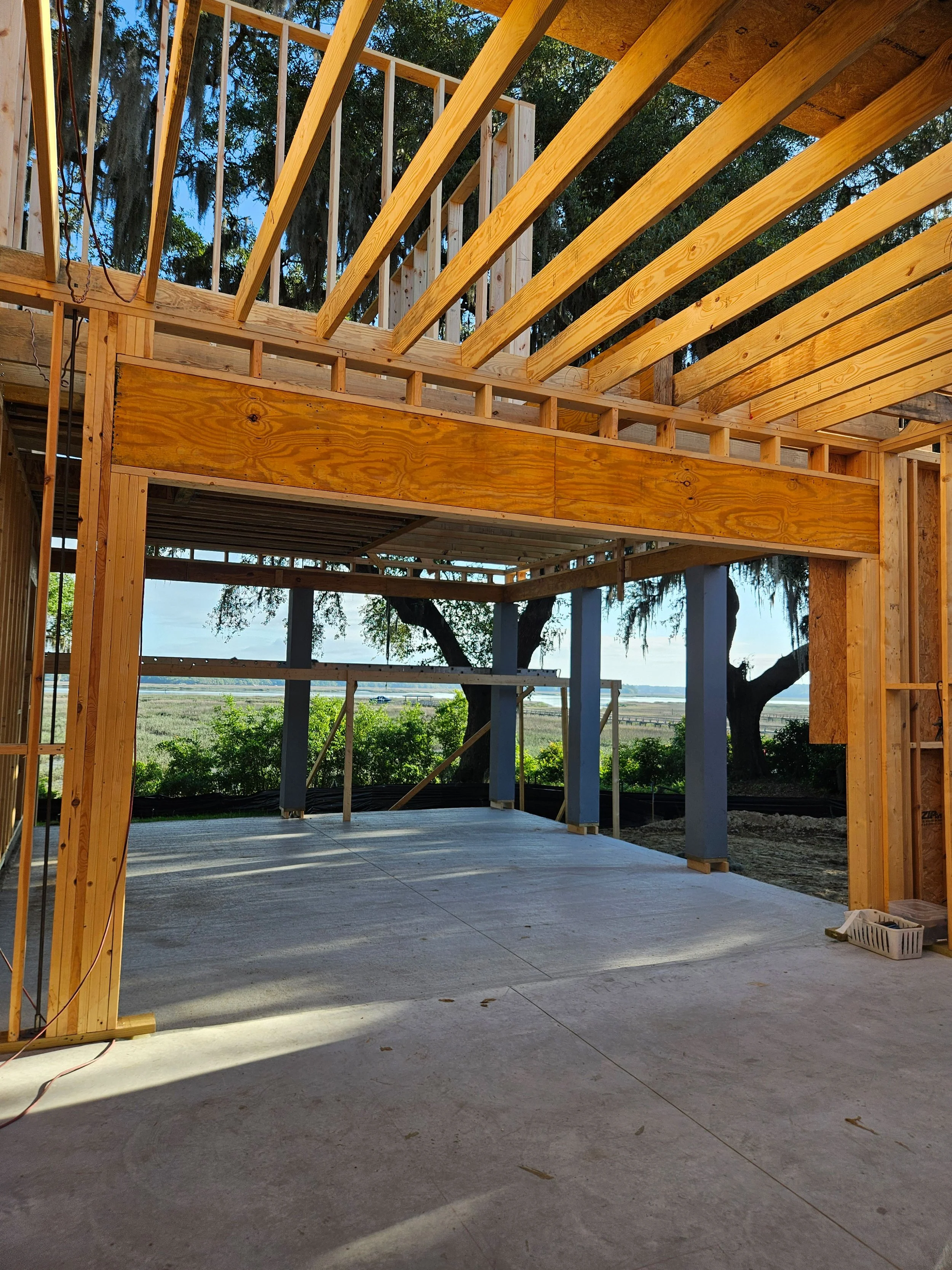 Porch framing over Beaufort River