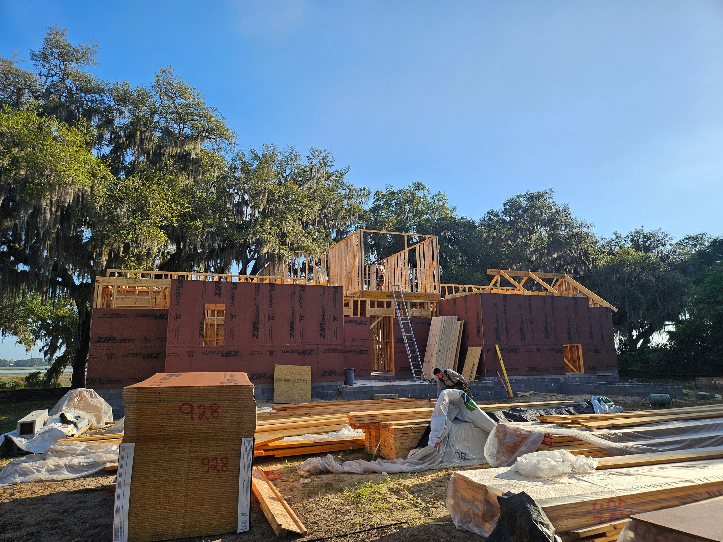 Framing on custom house, Beaufort, SC