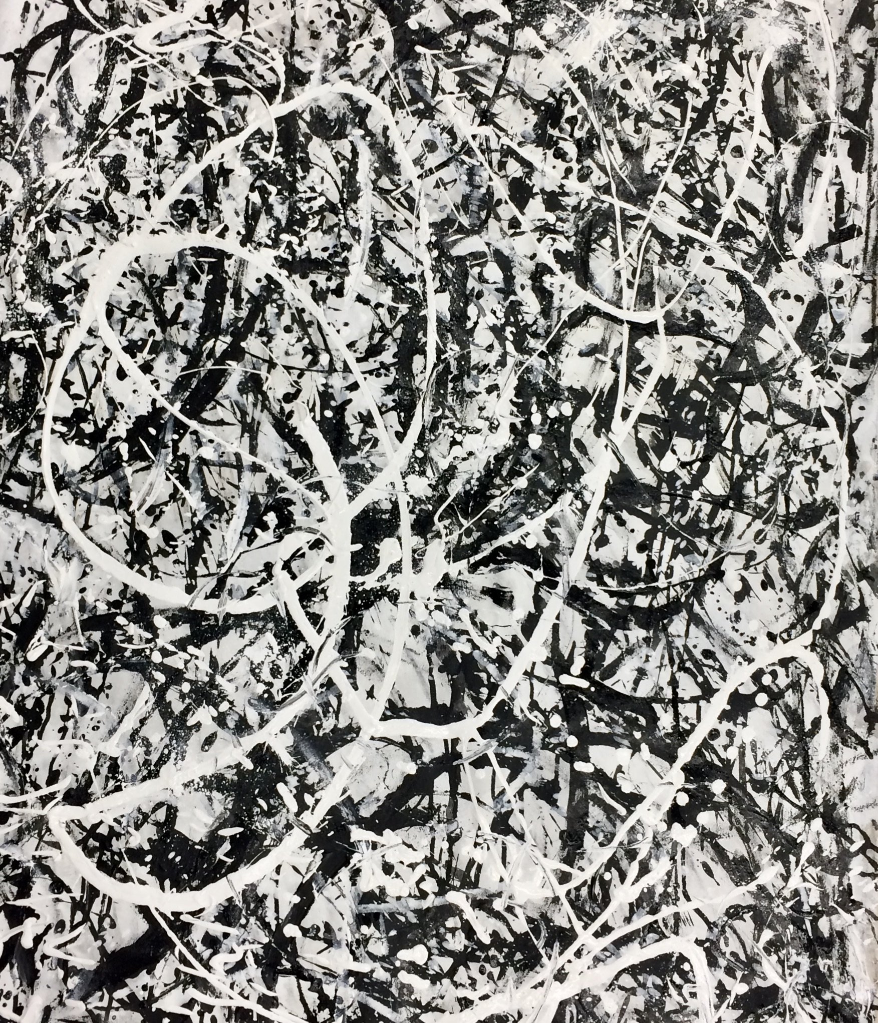figure in black & white, 68x48 in.