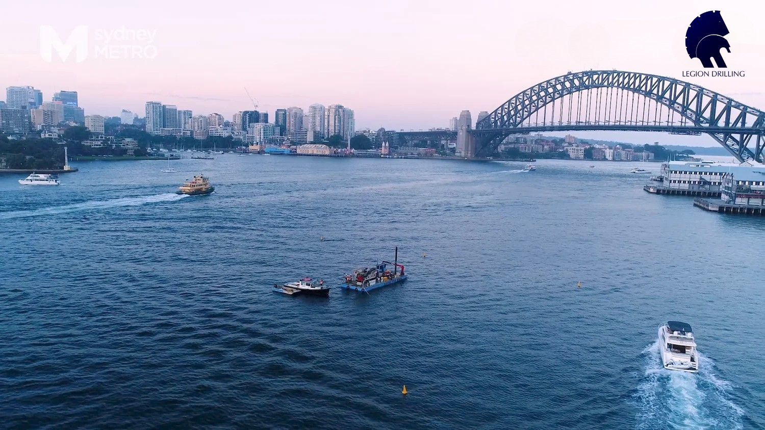Sydney Harbour Overwater Sonic Drilling