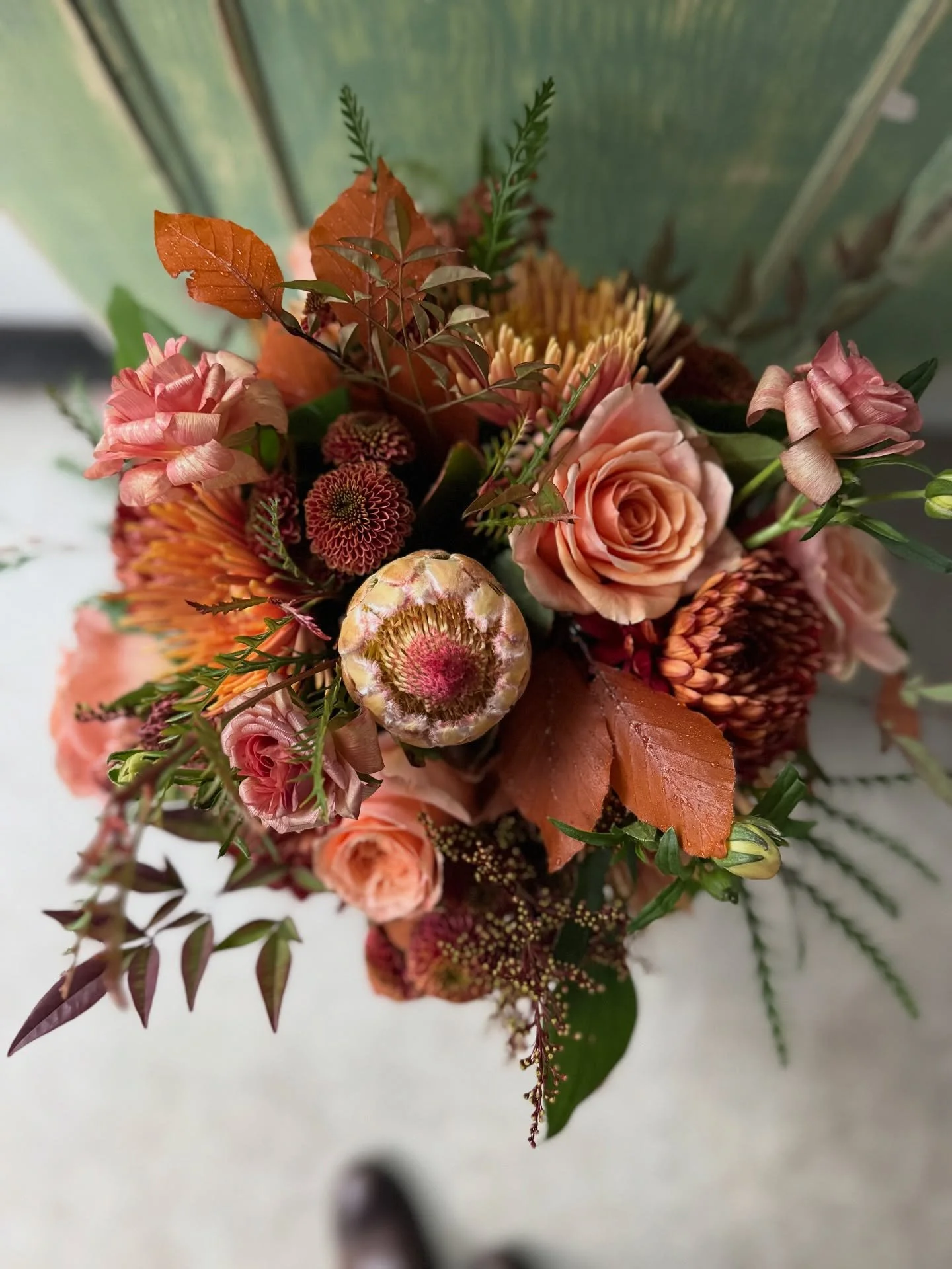 I&rsquo;m working on this year&rsquo;s Thanksgiving Day floral offering this week! It will go live this Thursday&mdash; three weeks before Turkey Day!

After last year&rsquo;s peach, caramel, and dusty burgundy palette, I&rsquo;m shifting to more tra