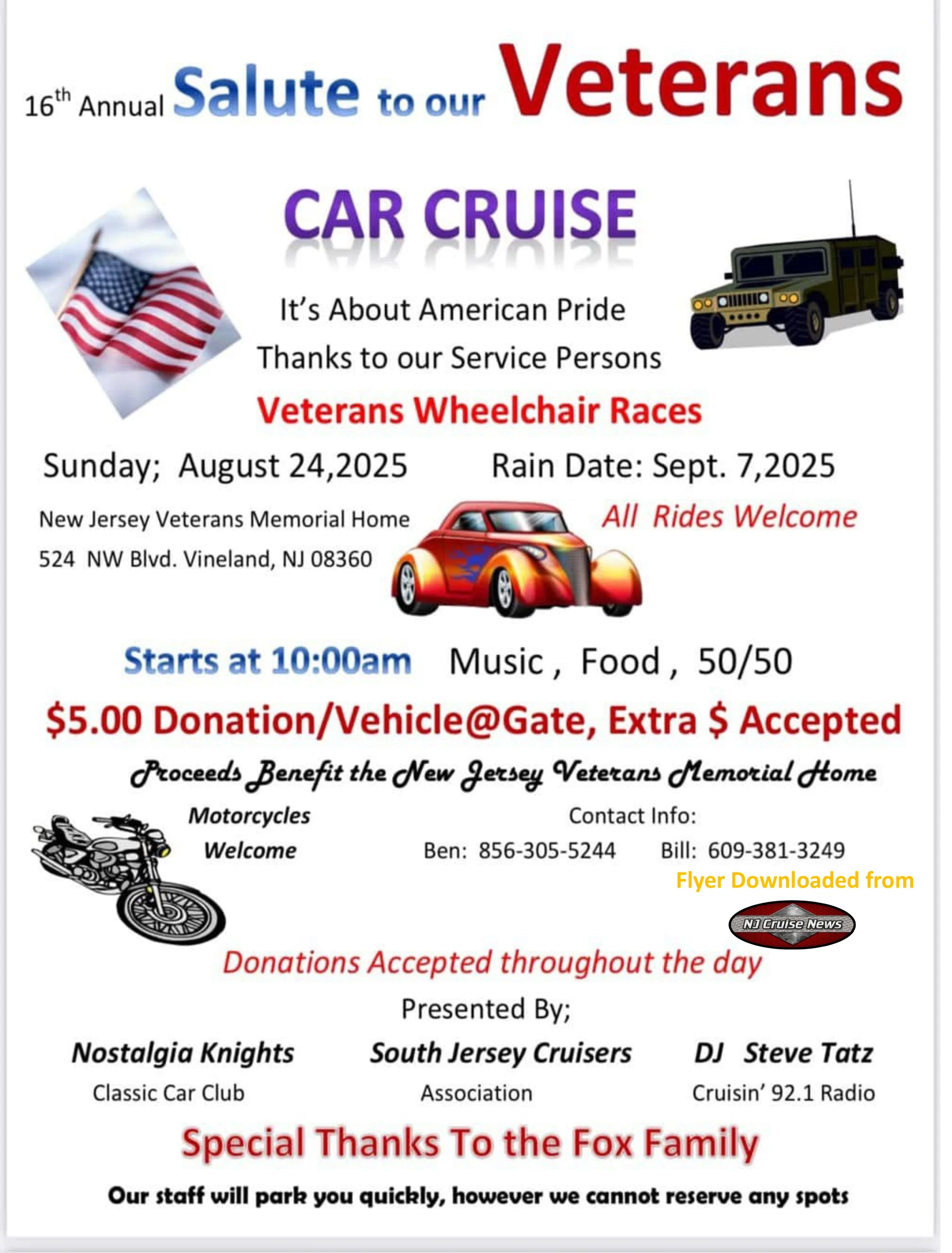 16th Annual Salute to Our Veterans Car Cruise