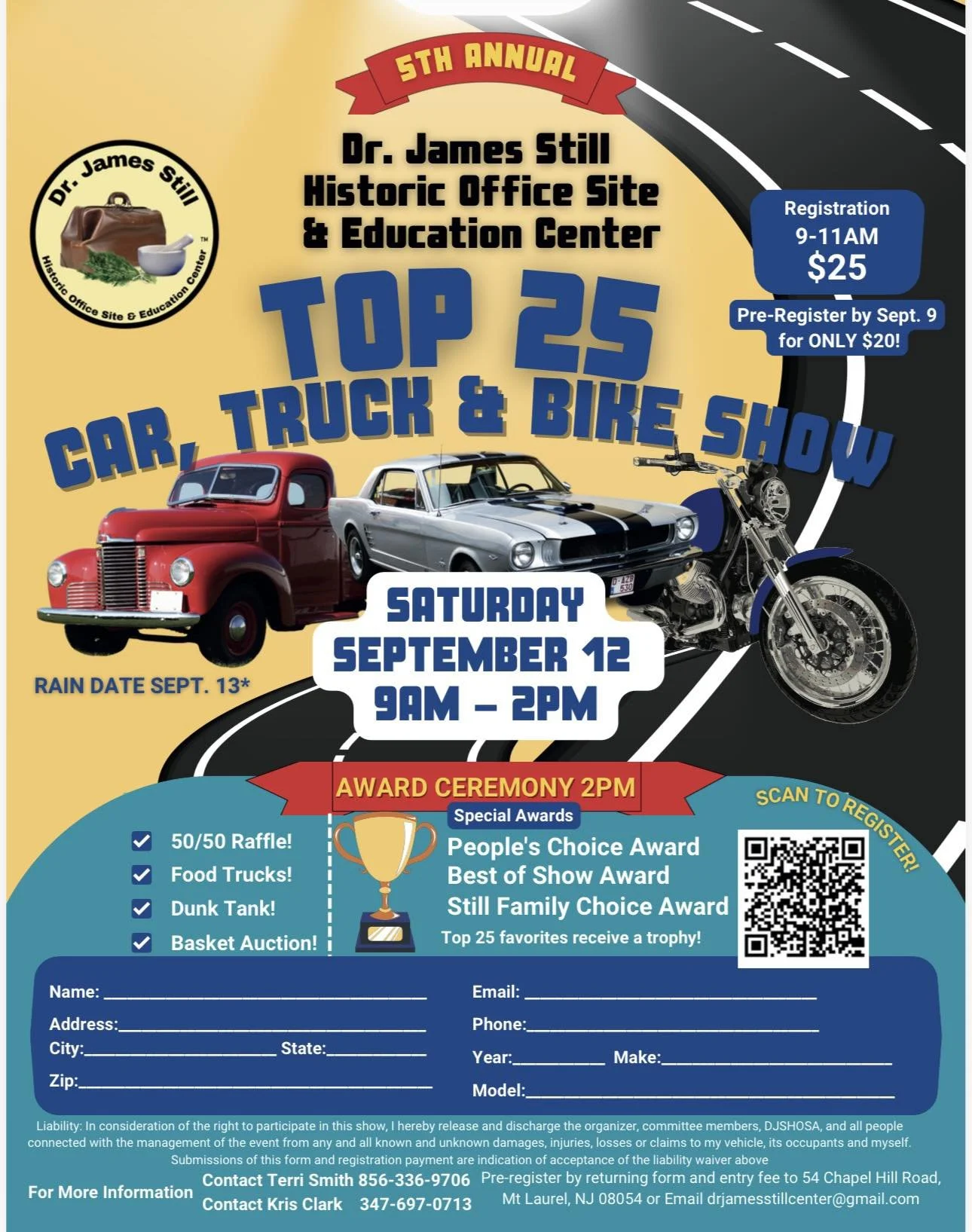 5th Annual Dr. James Still Historic Office Site &amp; Education Center Car, Truck and Motorcycle Show