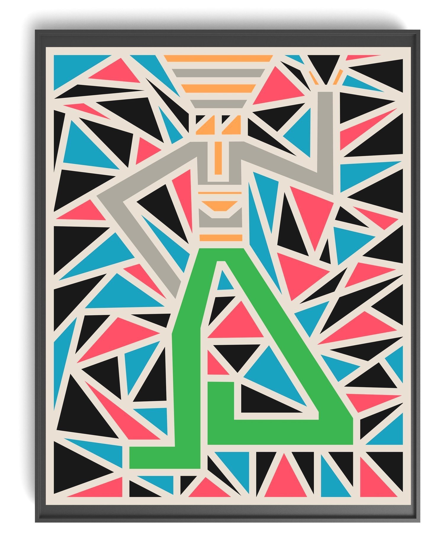 Simon Says Do A Tree Pose. Me. Easy. Simon Says Do What Alanis Morissette Said To Do In That Hand In Pocket Song. Me. No Problem. Suck Your Head Into Your Body... Ah Ah Ah Ah...Simon Didn't Say. F%#! - Acrylic on Canvas, 60"x48" - 2023