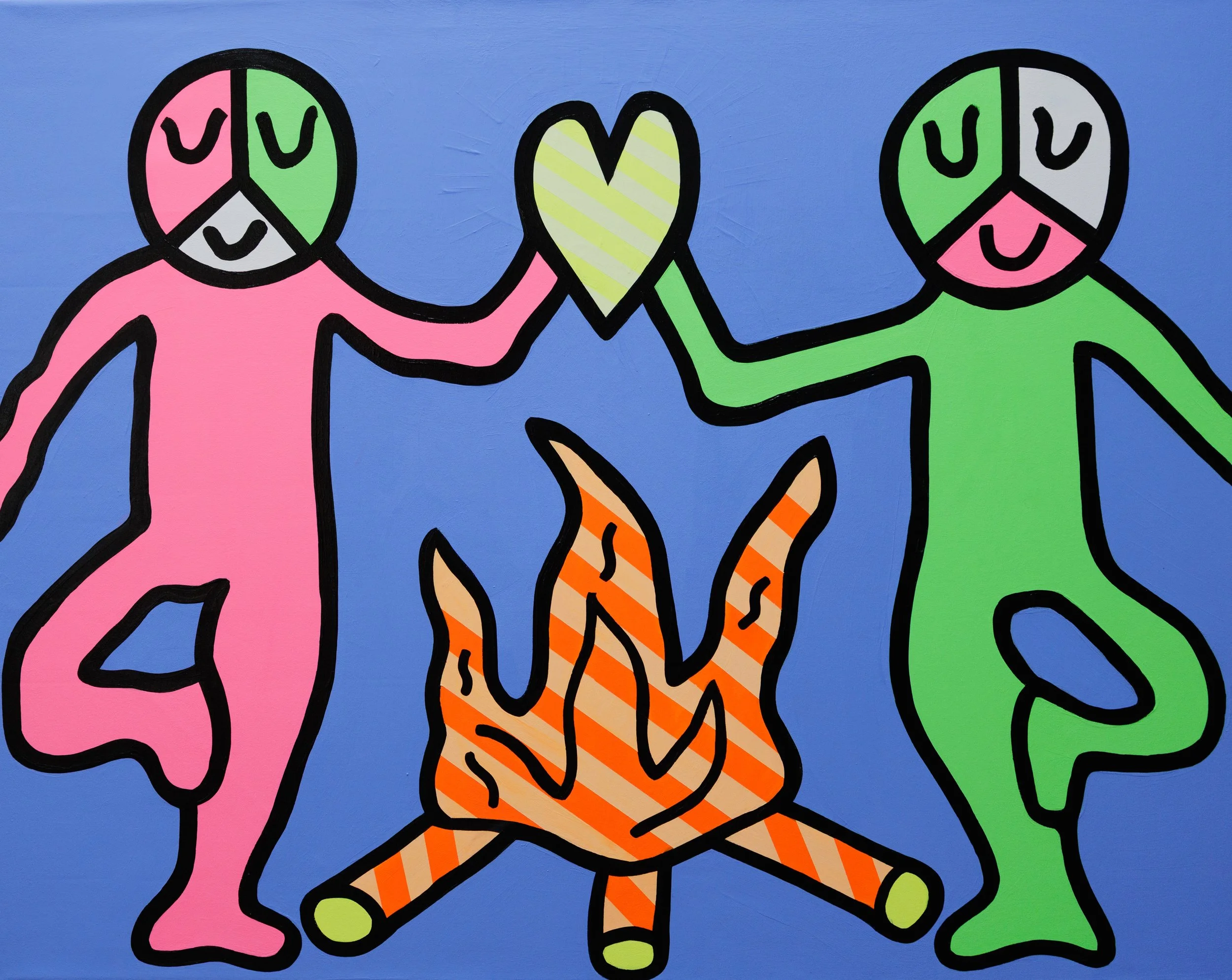 Peace, Love, and Fire - 48x60in - Acrylic on Canvas - 2026