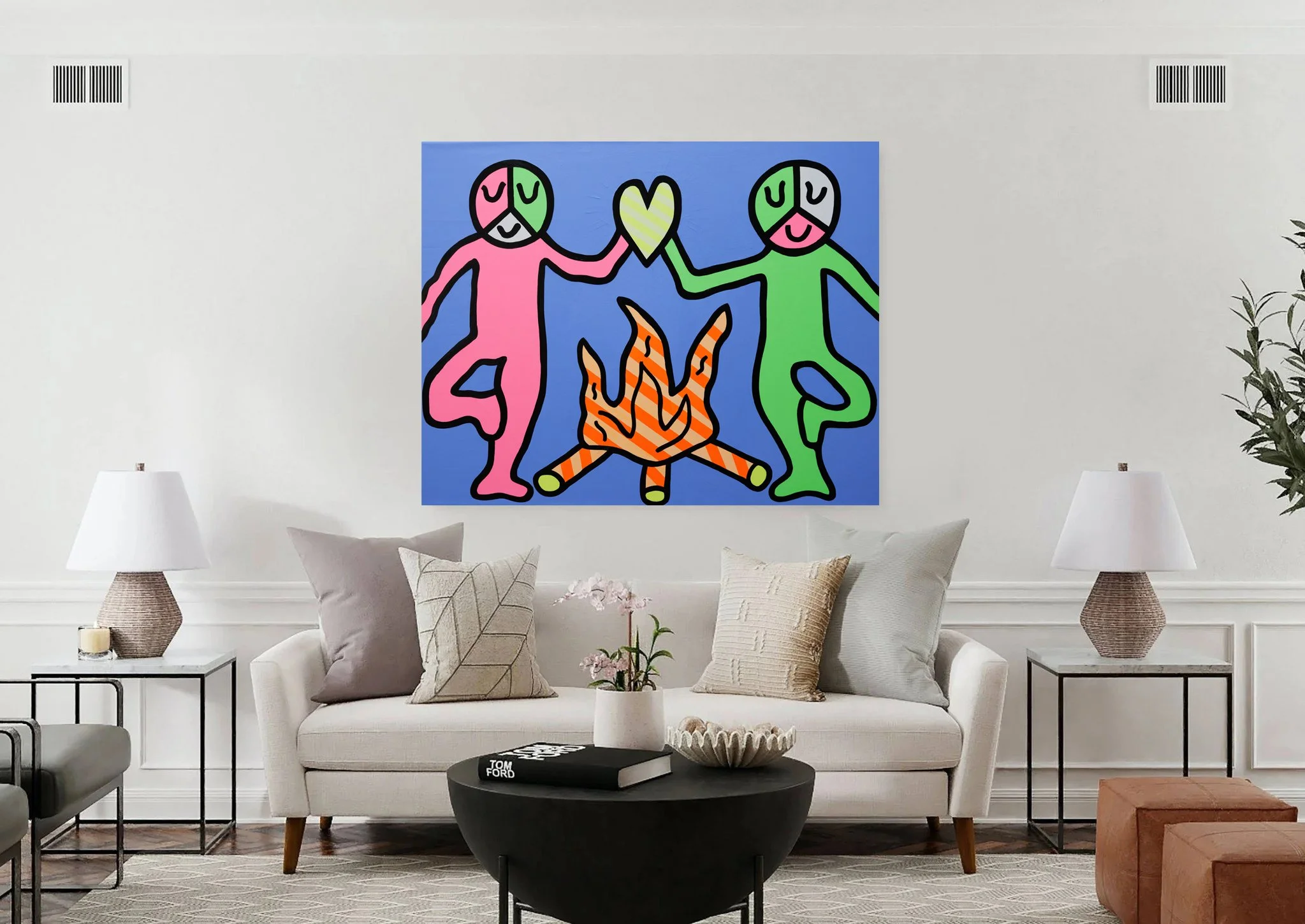 Peace, Love, and Fire - 48x60in - Acrylic on Canvas - 2026