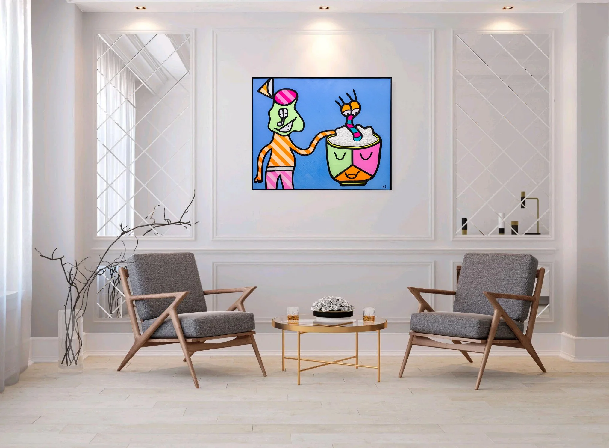 “If this gonna be that kinda party, ima stick my d#%k in the mashed potatoes…” - 48x60in - Acrylic on Canvas - 2026