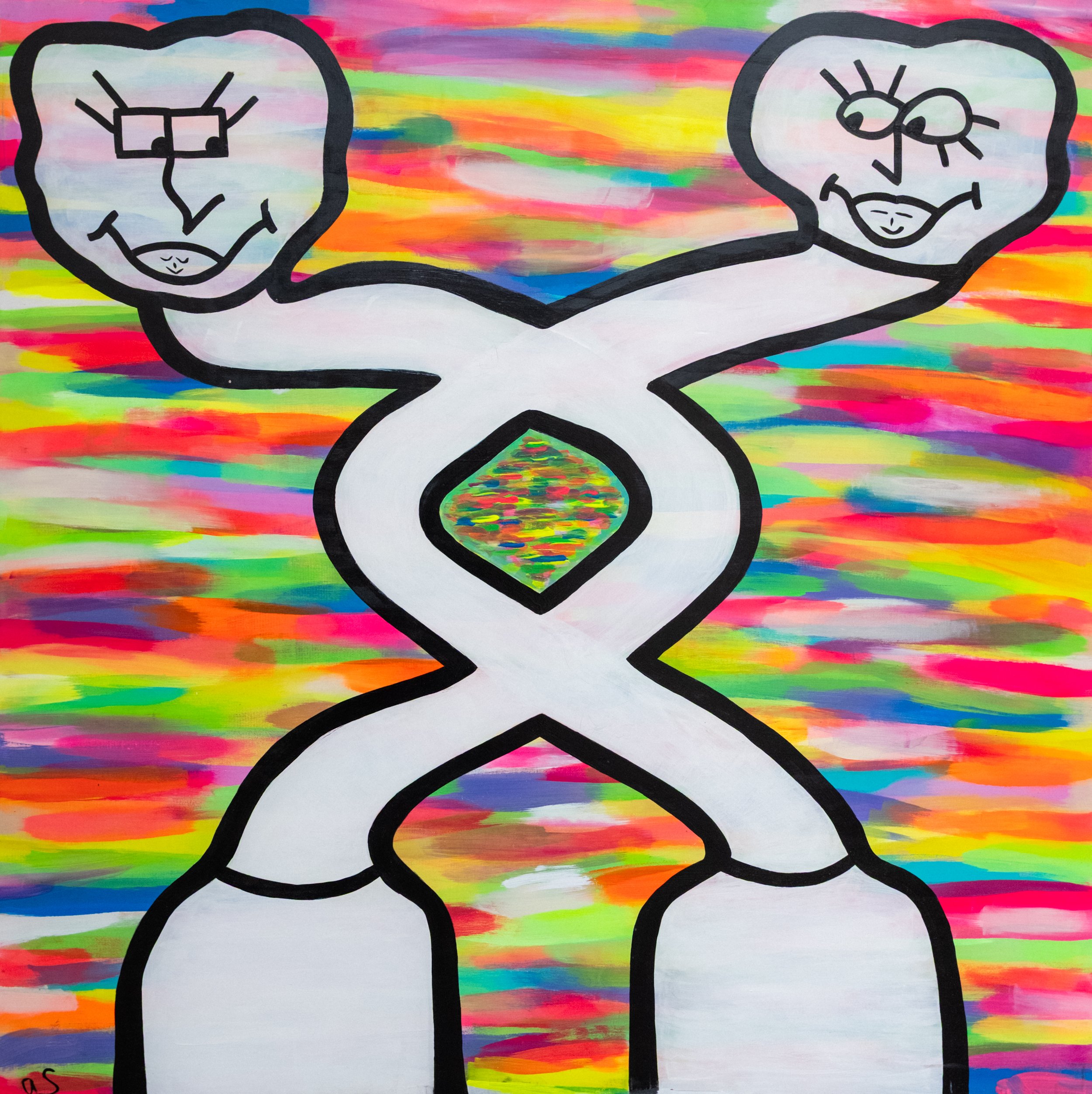 “Sometimes When You Stick Your Neck Out For Love, it Gets Twisted Up”
48”x48” - Acrylic on Canvas - 2023
