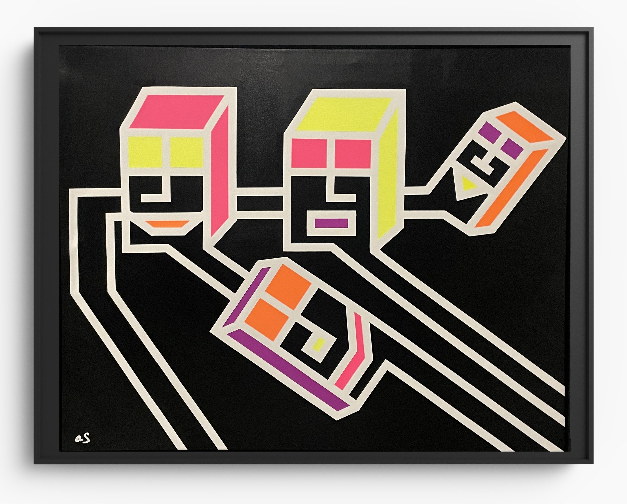 "Black, White, Yellow, Orange, Pink, and Purple.. We're All Connected (really!)" - Acrylic on
Canvas - 48" × 60" - 2023