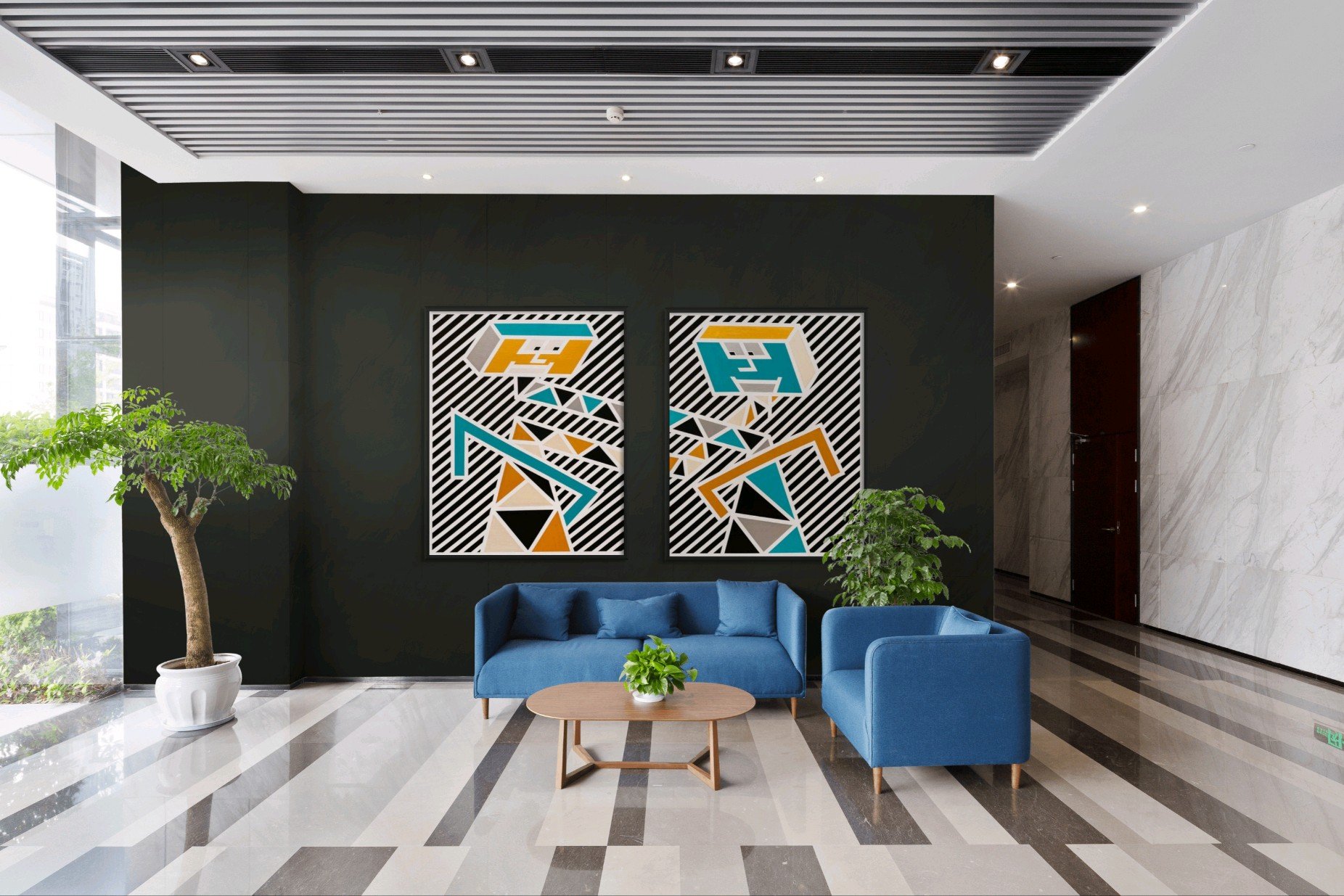 'Opposites Attract' - Acrylic on Canvas - 96"x60" - 2023 - SOLD