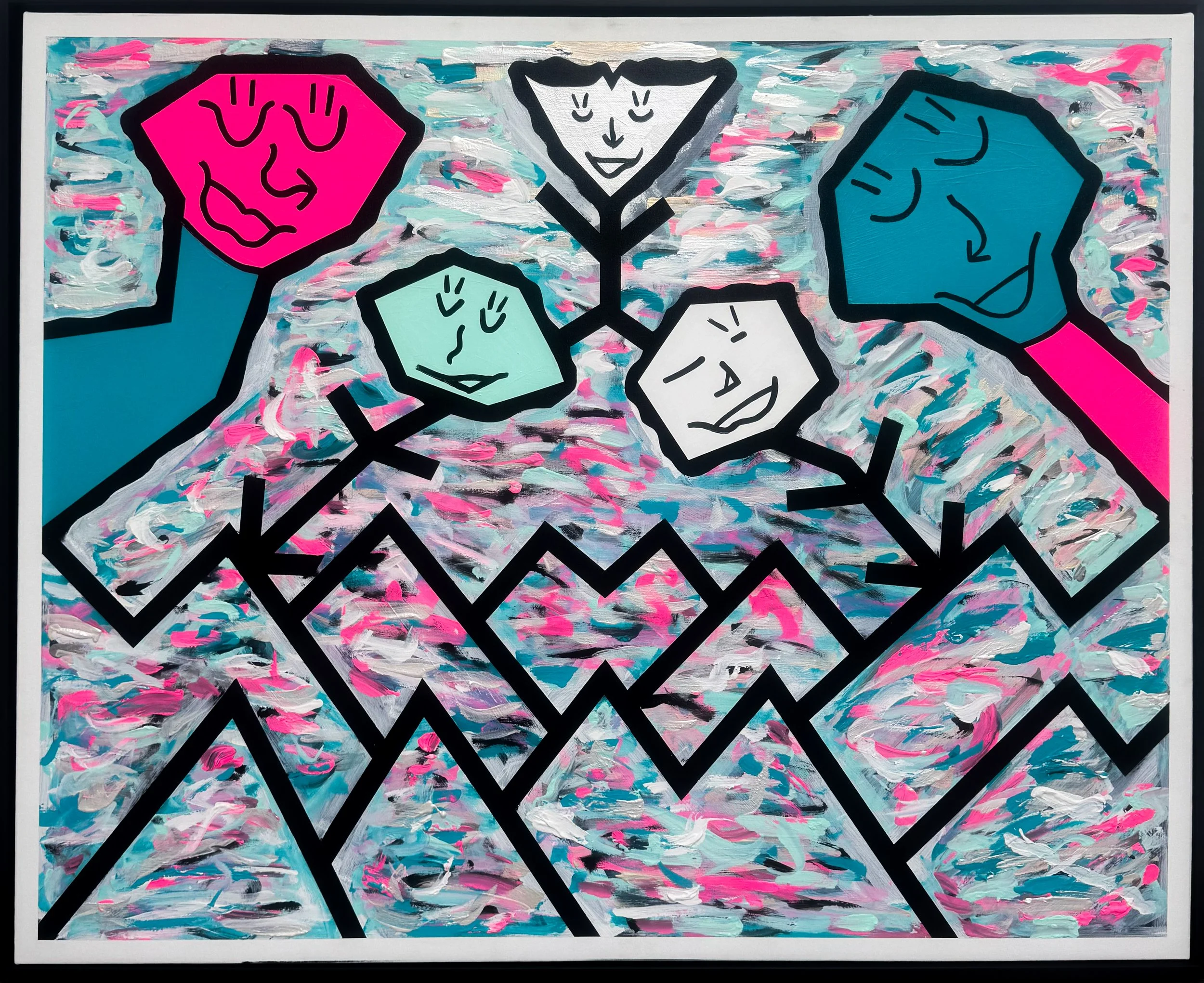 "Miami Vice, Family Spice" - 48"x60" - Acrylic on Canvas - 2025