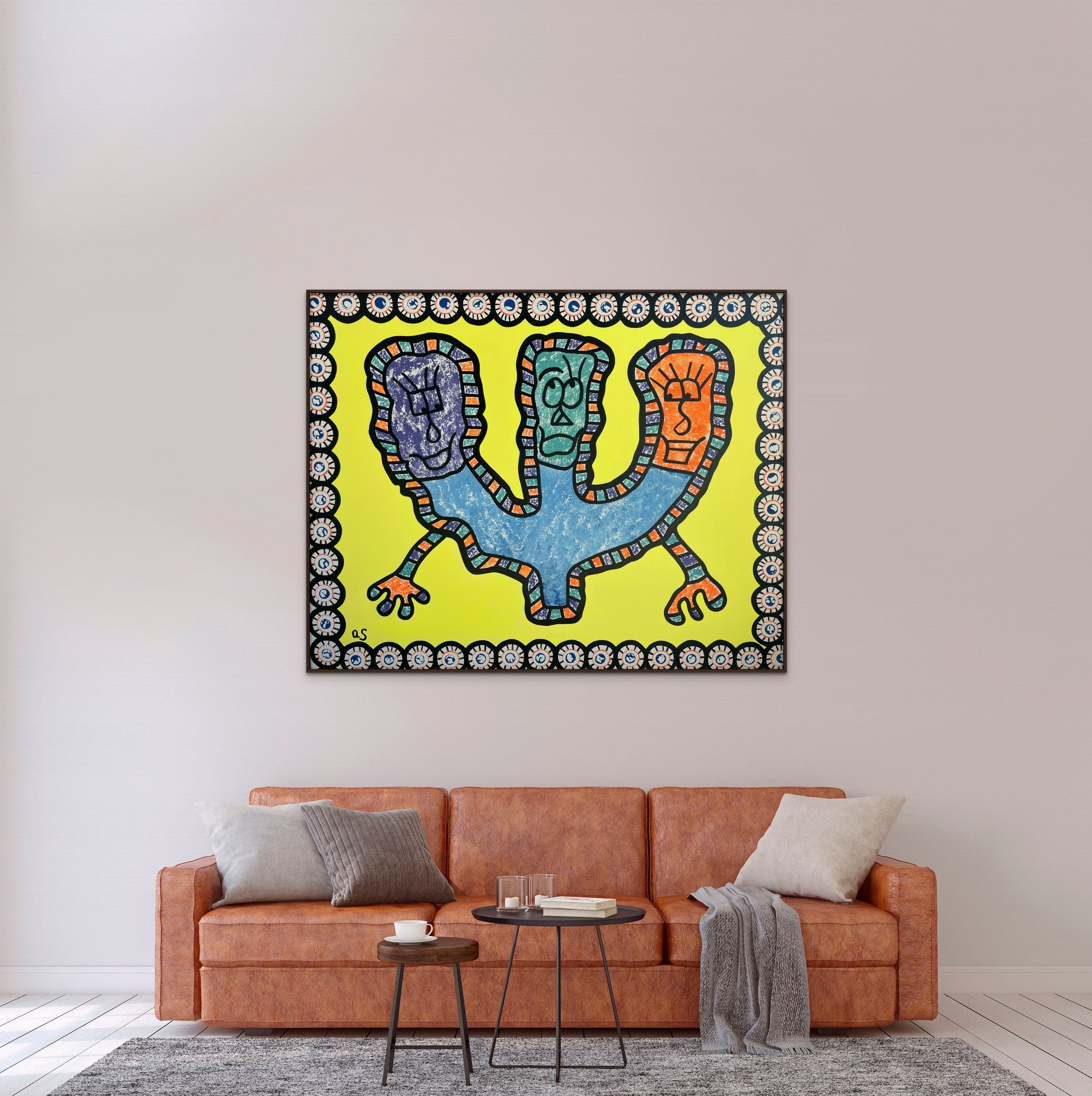 Stuck in the Middle, Yet Again - Acrylic on canvas, 48"x 60" - 2023