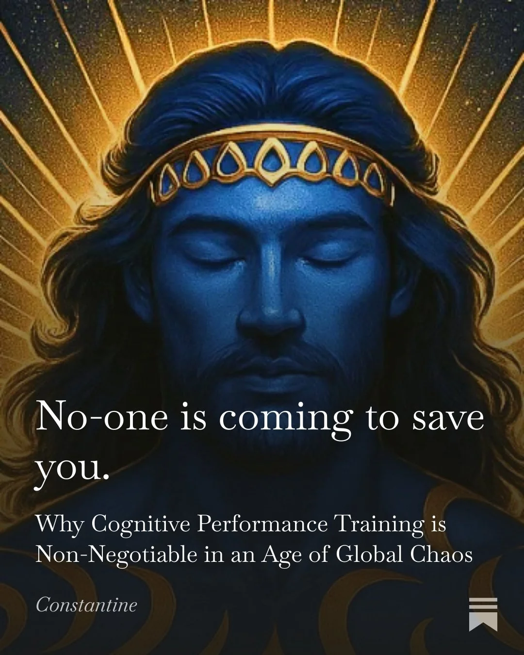 No One is coming to save you.