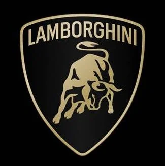 Lamborghini logo in black and gold
