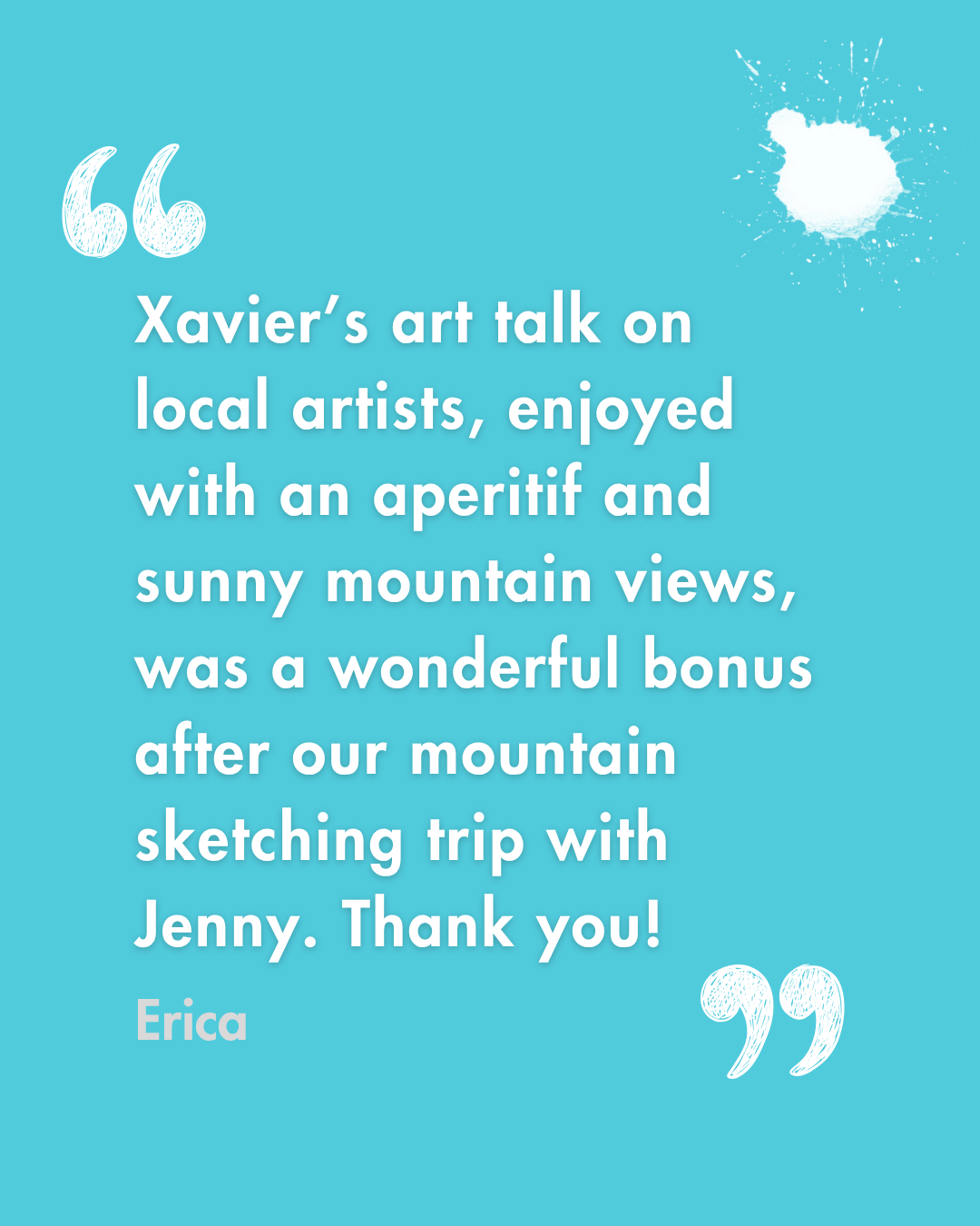 quote from Erica liking the mountain views a Clos Mirabel