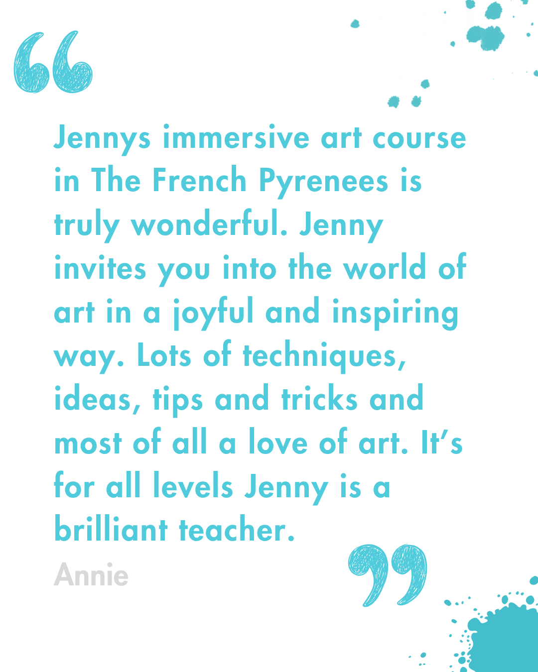 quote from Annie saying Jenny is a good teacher