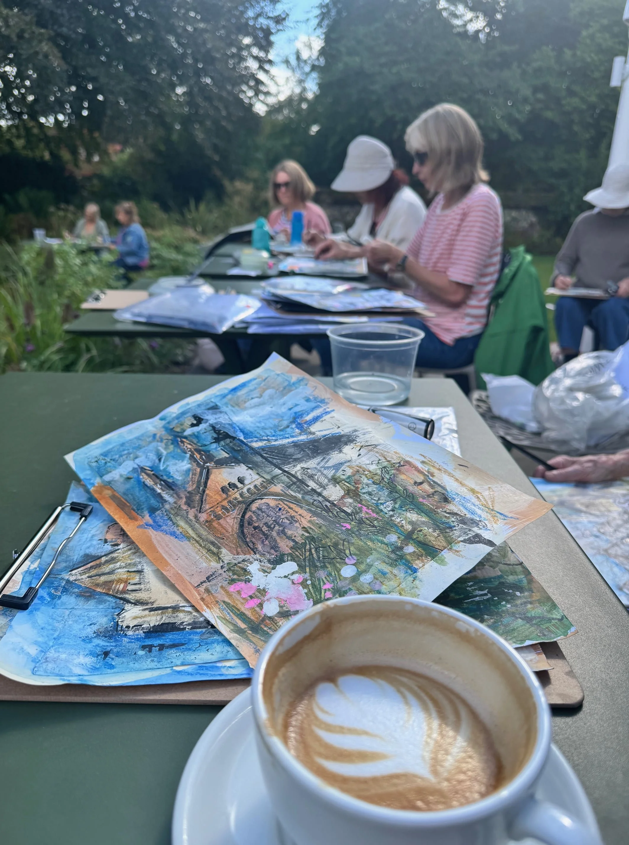 Mixed Media Sketching Out and About: Letting the Background Lead