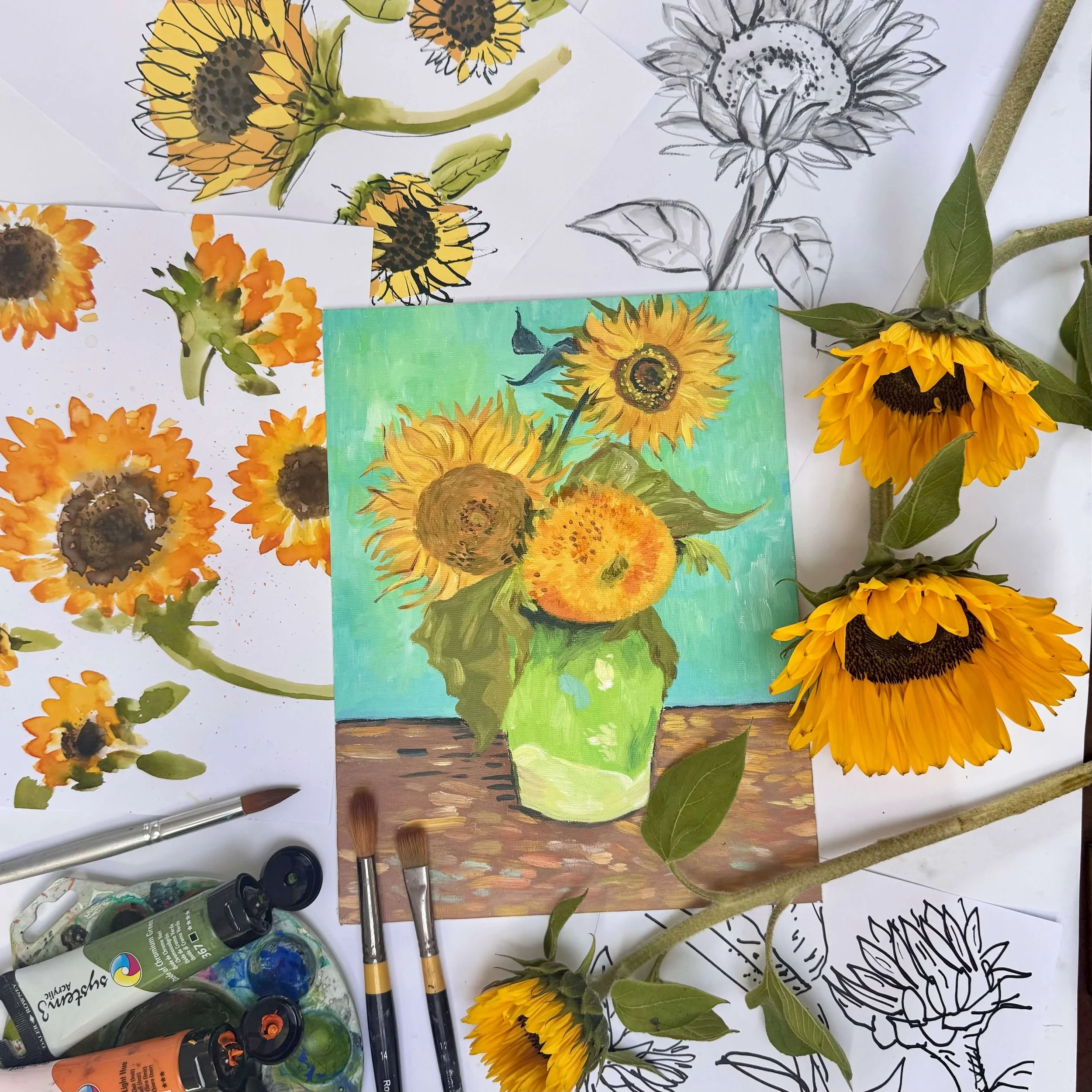Expressive Sunflowers' One-Day Workshop with Jenny Muncaster and Rachael Alexander