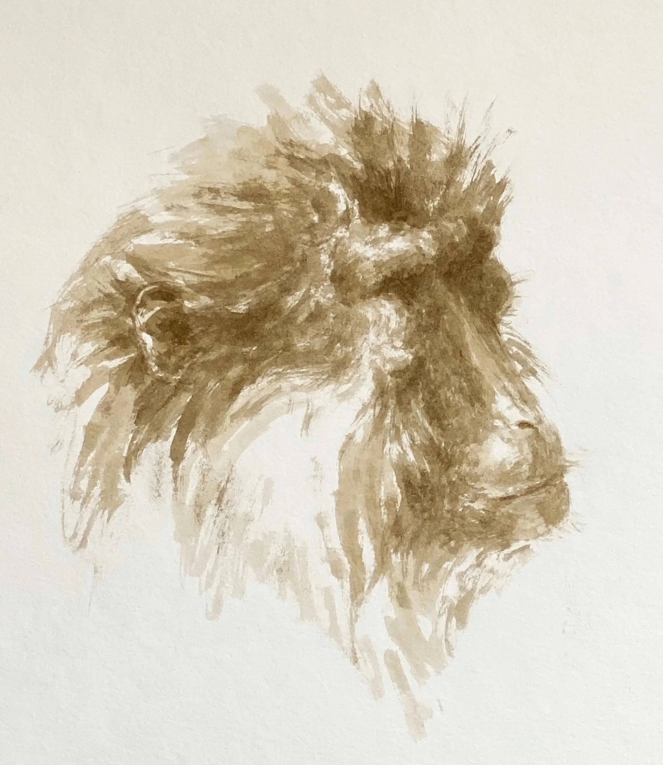 SINGERIE II ou le masque boudeur - 2019, sepia ink, 20 x 20 cm - available 