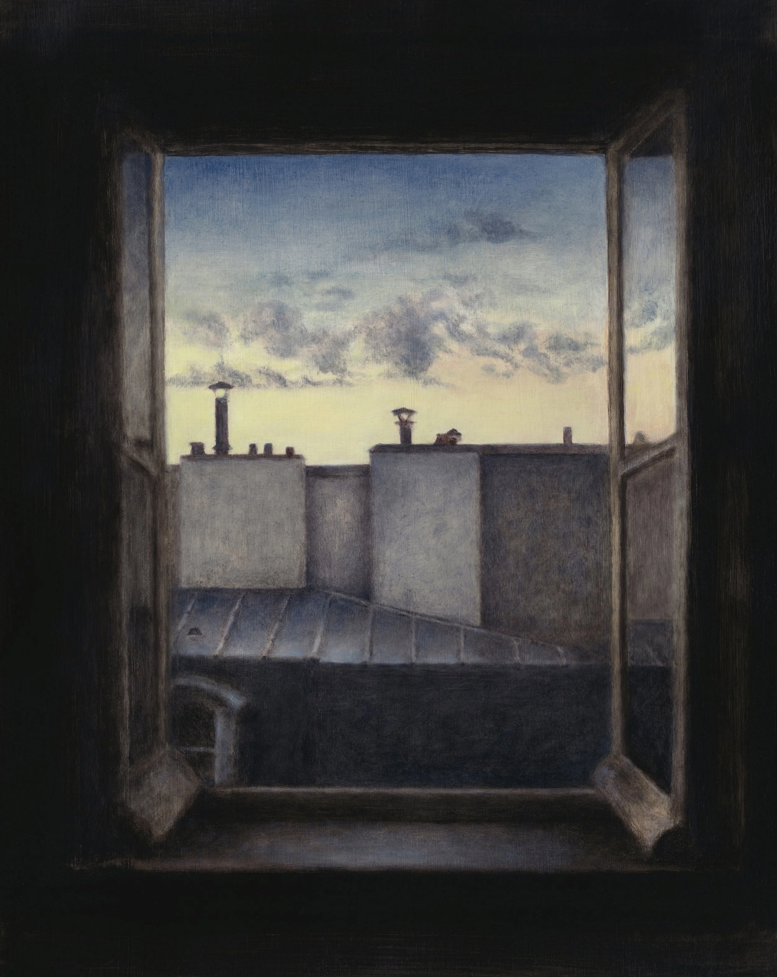 UNE FENETRE haute - 2020, oil on paper, 40 x 30 cm - private collection